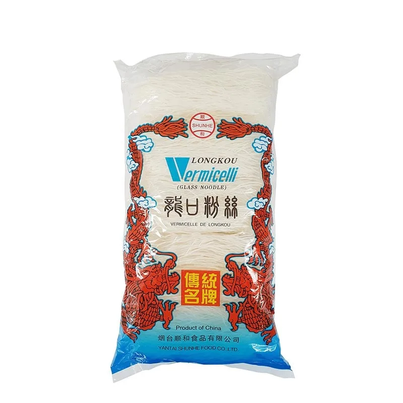 Glasnudlar på Mungbönor, portionsfördelad Lungkou Vermicelli 250g